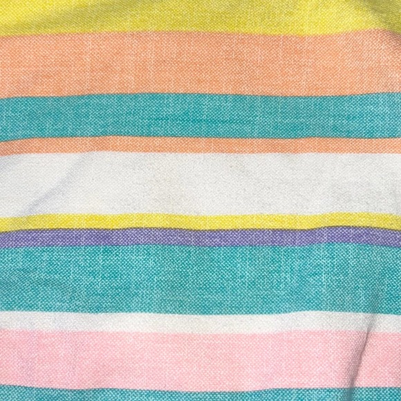 M Vintage Anne Cole Pastel Striped Cotton One Piece High Cut Low Back Swimsuit - Picture 9 of 11